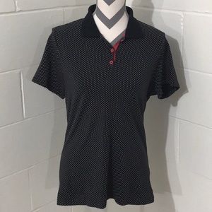 CUTTER & BUCK Polka Dot Golf Polo, Size Large